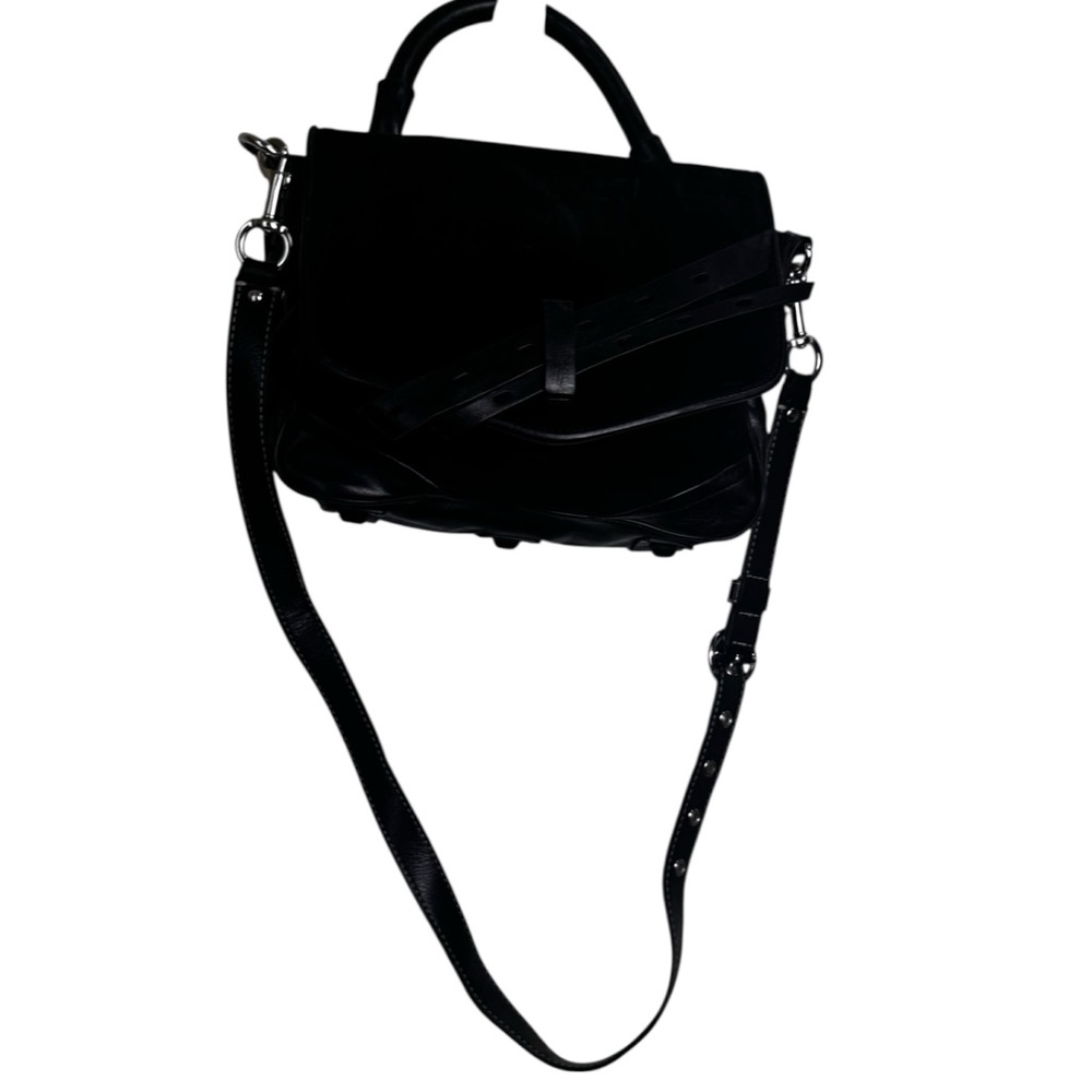 Joy Gryson NEW Ellie Suede Leather Satchel Shoulder Bag Buckle Saddle Crossbody - Picture 5 of 16